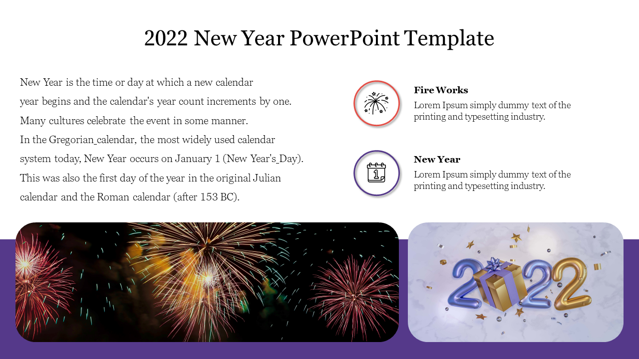2022 New Year PowerPoint Template Free